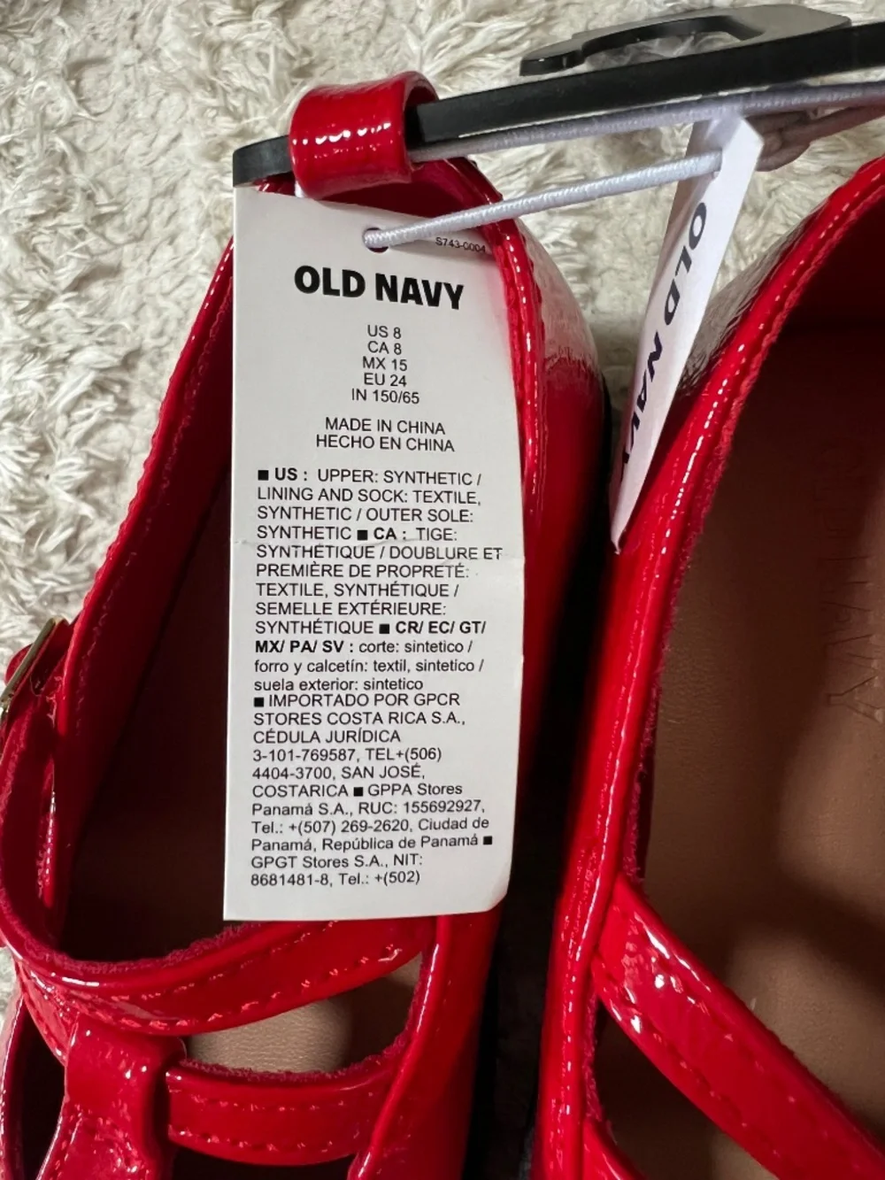 Girls Old Navy Red Mary Jane Shoes Sz 8